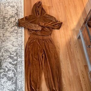 SKIMS Brown Velour Track Suit